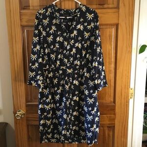 Banana Republic women’s L daisy print dress midi‎